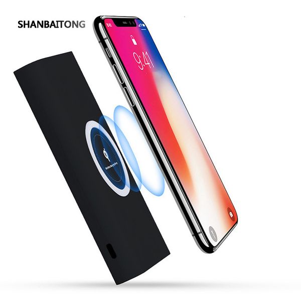 

new arrival 10000mah wireless power bank 2.1a fast charge led indicator portable charging external battery for samsung xiaomi