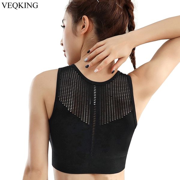 

wanayou women hollow out sports bras,breathable shockproof athletic gym running sports bra seamless workout fitness yoga bra, White;black