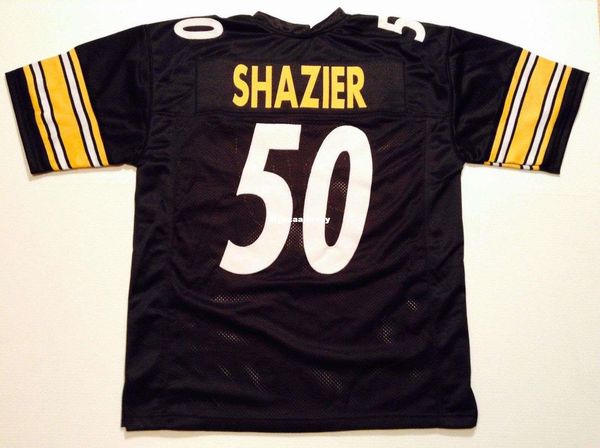 

retro custom sewn stitched #50 ryan shazier black mitchell & ness jersey high-end men's football jerseys college ncaa, Black;red