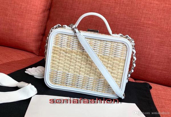 

2019 new sell fashion woman bag designer leather weaving with a cane lady handbag have chain long strap woman bag