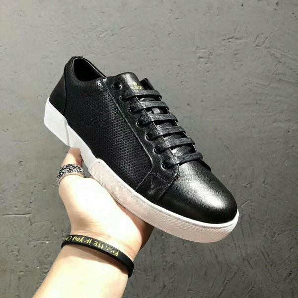 

embroidered crown men shoes man casual shoes genuine leather brand fashion male shoe cow leather man selling model 38-44 017, Black