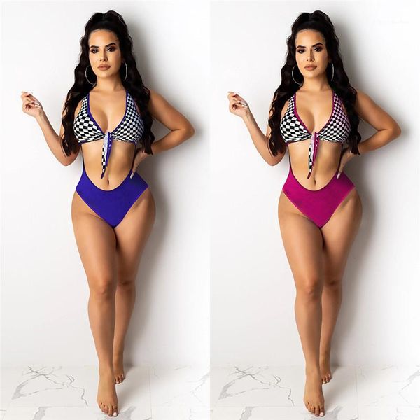 

sexy plaid printed короткие штаны женские купальники женская одежда конструктора лета женщин one piece бикини, White;black