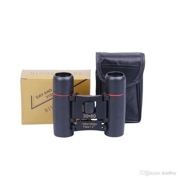 

pocket sakura binoculars, 30 x 60 zoom optical binocular telescope 126m-1000m black color mini binoculars folding night vision binoculars