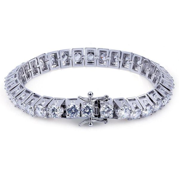 

mens bracelet for 2018 fashion jewelry hip hop cz bling jewelry gold silver color miami curb cuban chain iced out rhinestones, Golden;silver