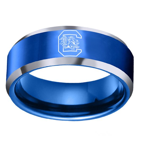 

south carolina gamecocks stainless steel rings men ring silver black gold blue colorful band rings matte finished men's gift wholesale