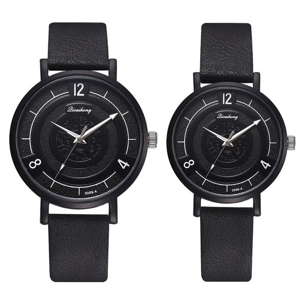 

couple watch women men casual leather quartz wristwatches female male sports clocks simple black watches for lovers, Slivery;brown