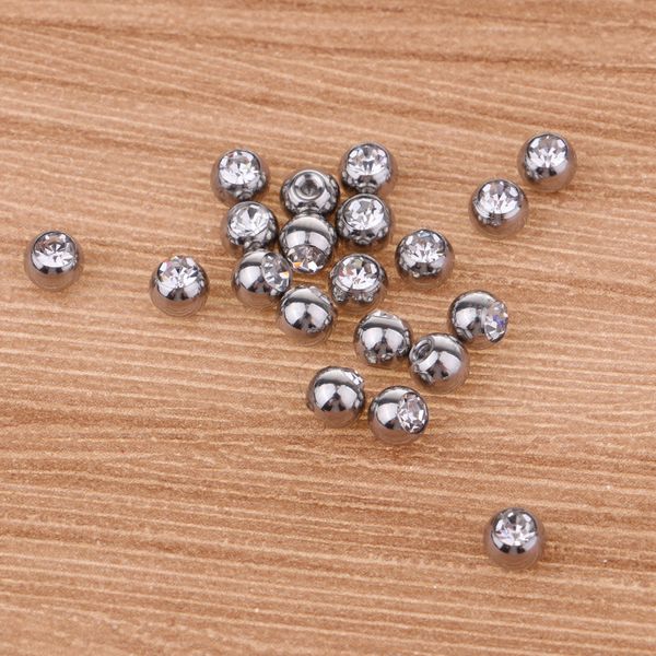 

20 pcs stainless steel piercing jewelry replacement ball parts, Slivery;golden