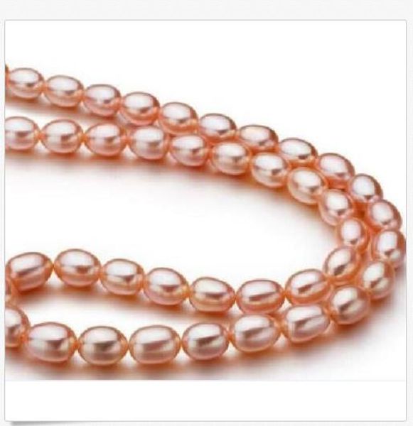 

18"10-12mm natural south sea pink drop pearl necklace 14k good luster, Silver