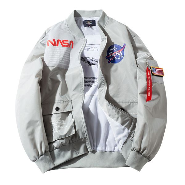 

nasa nasa новая мода мужские куртки бомбардировщика thin bomber ma1 mens pilot jacket вышивки baseball пальто азиатский размер s-4xl, Black;brown