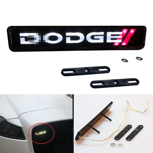 

car front bumper grille auto emblem luminescent badge sticker for dodge led light