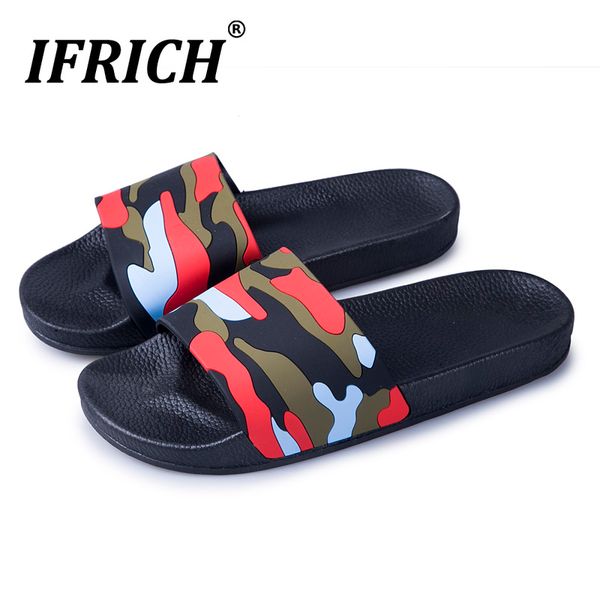 

summer new beach slippers men camouflage indoor slippers leisure designer pool slipper for man comfortable room shoes, Black