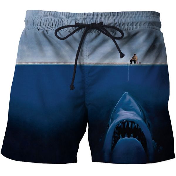 

new fashion men 3d shorts printing fish beach shorts harajuku mens basic printed summer dropship s-6xl, White;black