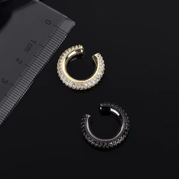 

simple zircon single punk rock geometric ear cuff for women modern gold color clip earrings non piercing statement zk40, Silver