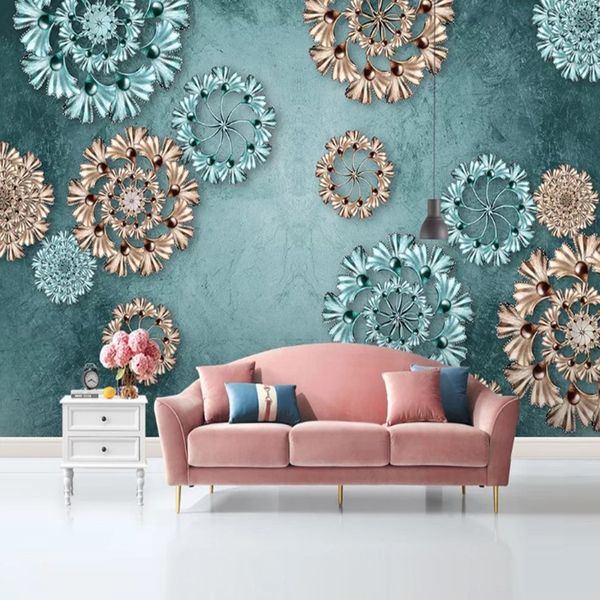 

custom papel de parede 3d, retro european pattern murals for living room l background home decoration waterproof wallpaper