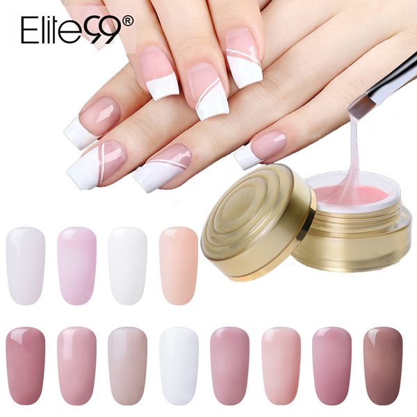 

elite99 15ml quick extension gel white clear acrylic poly gel manicure soak off crystal jelly finger uv builder tips polygel, Red;pink