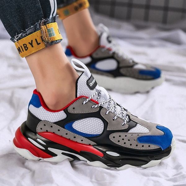 

sports running shoes man for adults 2019 spring breathable athletic increased bottom trainers lace-up man sneakers
