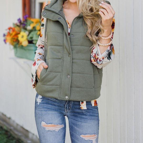 

new women vest female casual solid zippers vest fashion stand collar ladies v-neck coat for feminino, Black;white