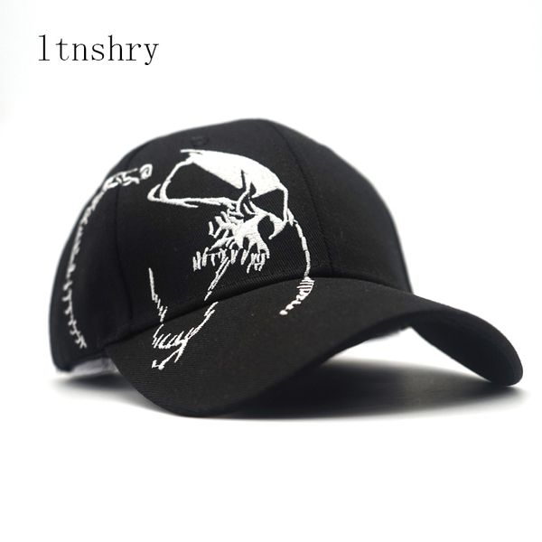 

2019 fashion baseball cap cotton snapback skull embroidery hats sports outdoor women men caps, Blue;gray