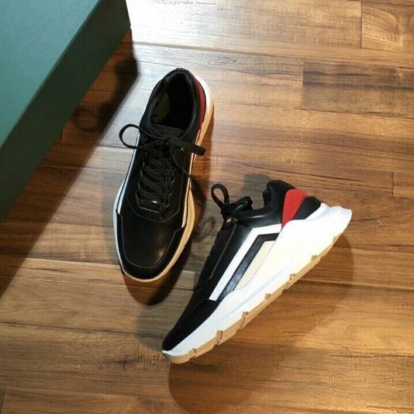 

ventilation new original box genuine leather run away designer sneakers casual shoes women shoes trainers men mixed color size 38-45, Black