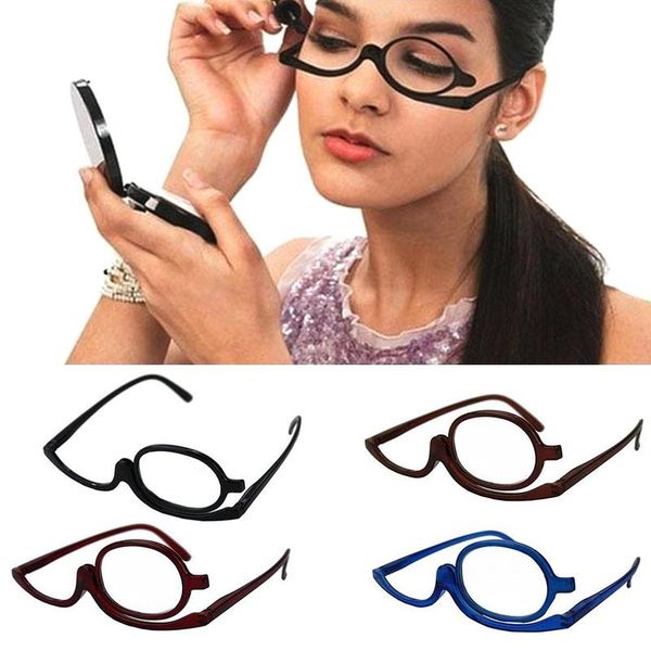 

magnifying glasses rotating makeup reading glasses folding eyeglasses cosmetic general +1.0d +1.5d +2.0d +2.5d +3.0d +3.5d +4.0d, White;black
