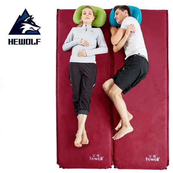 

hewolf 6.5cm thick suede automatic inflatable cushion hiking moisture-proof mattress outdoor camping tent picnic mat bbq nap pad