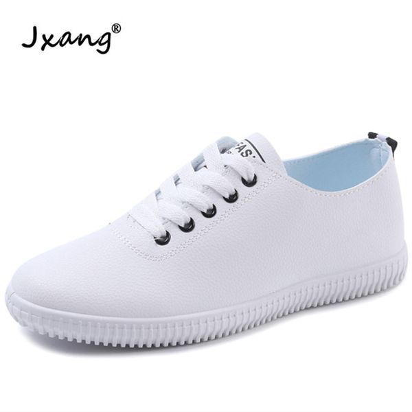 

jxang 2020 new spring women's shoes fashion wild women's flat shoes lace-up flat casual zapatos de mujer, Black