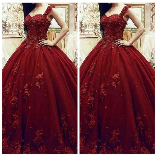 

2021 spaghetti ball gown quinceanera dresses lace appliques with 3d flowers adorned prom party gowns vestidos de fiesta custom, Blue;red