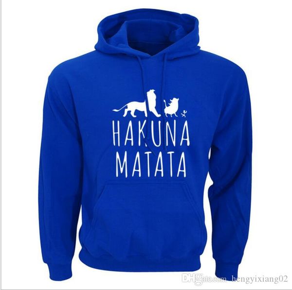 

mens designer jackets europe and the united states spring and autumn tide brand hakuna matata lion print mens hooded sweater, White;black