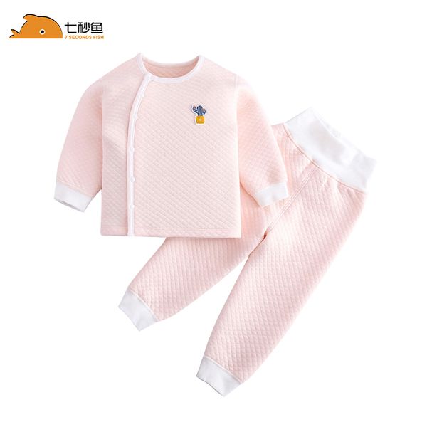 

7 seconds fish baby girl clothes clothing sets for baby 100% cotton soft pants set pajamas sleepwear clothes, White