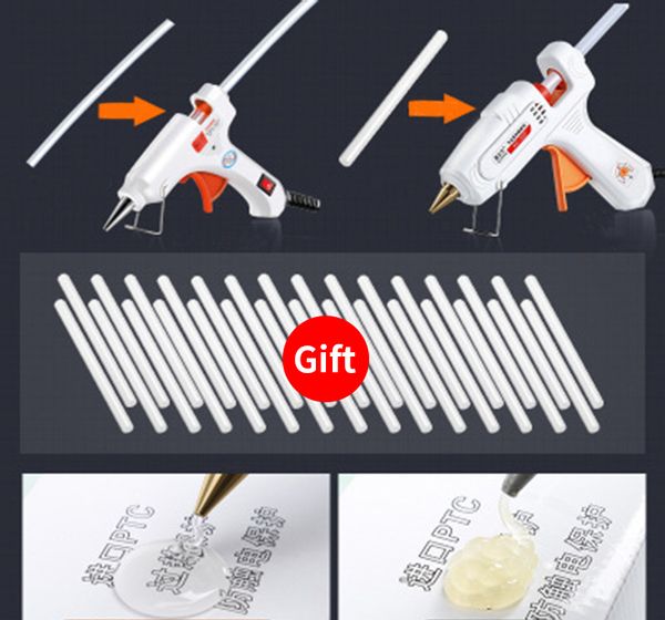 

30w 80w 100w eu/ plug melt glue gun 7mm glue stick industrial mini guns thermo gluegun heat temperature tool