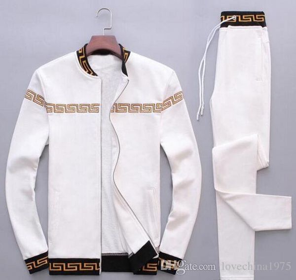 

fashion tracksuits men leisure sport suit luxury men's sportswear brand design jogger set cool sweatshirt ing, Gray