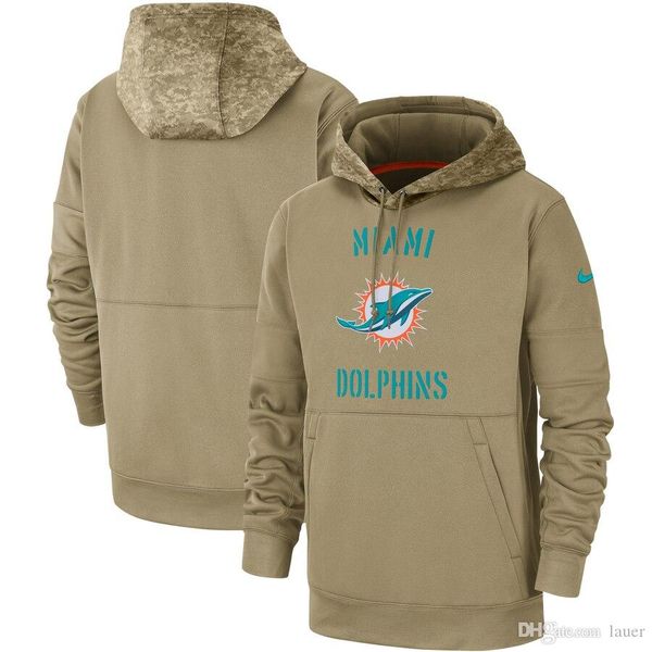 

new mens women kid miami dolphins tan vintage sweatshirt 2019 salute to service sideline nfl therma pullover hoodie, Blue;black