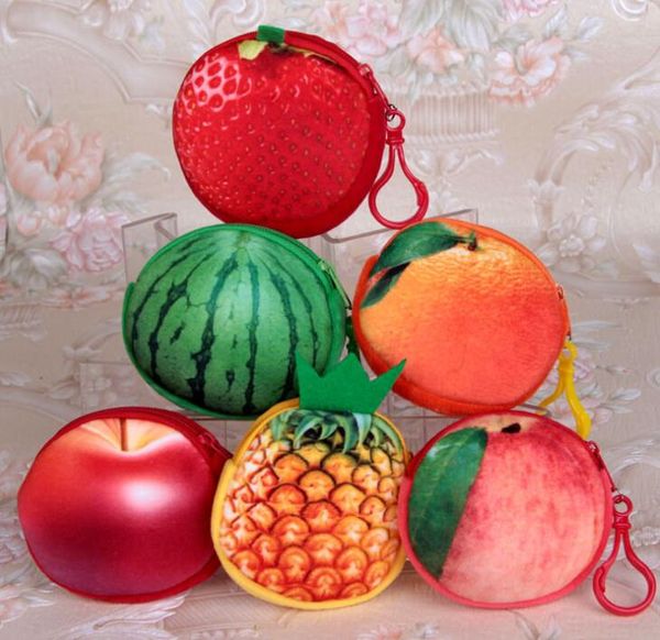 3D simulação de futebol bolsa da moeda de frutas de pelúcia zero carteira linda bolsa de moedas