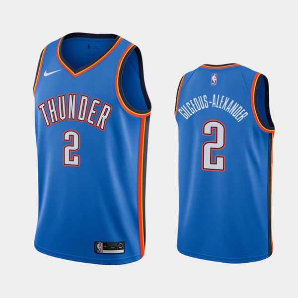 

new 2019-20 nba men's oklahoma city thunder shai gilgeous-alexander #2 baskeetball jerseys association/black/statement jersys