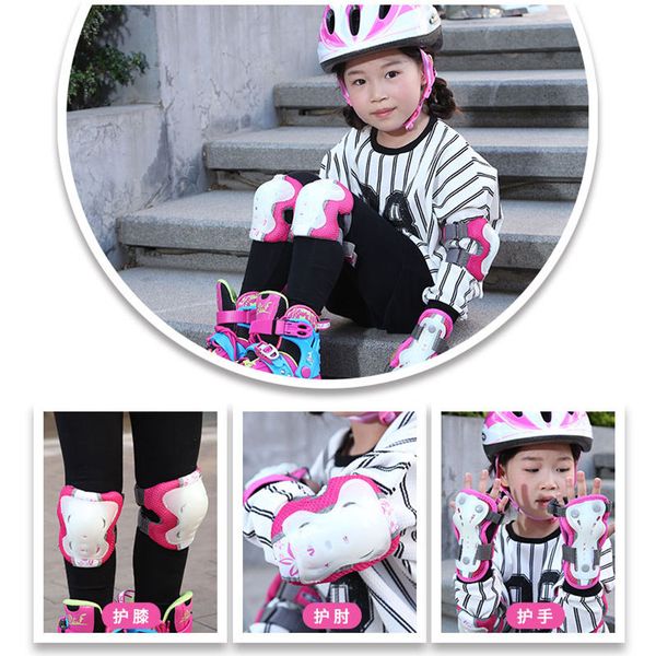 

6pcs/set kids roller skating skateboard bicycle cycling knee elbow pads wrist sturdy shell sports protective gear set pad device, Black;gray