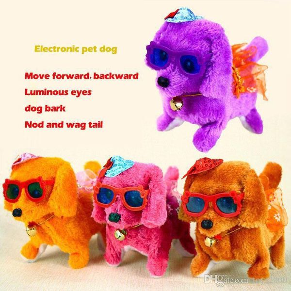 

electronic plush toys dog pets selling new fashion walking barking toy funny electric short floss dog