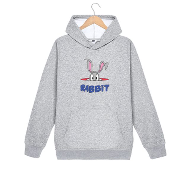 

designer men's hooded men's fashion casual sweater with cute rabbit logo brand pullover long sleeve men's winter jumpers, Black