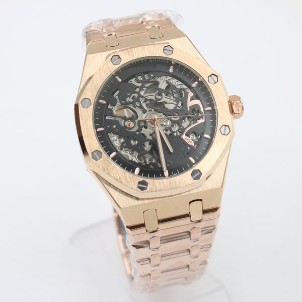 

13tim 2019 new arrived automatic mens watch royal oak 15407st.oo.1220st.01 series 41mm skeleton dial multi-color mens wristwatch, Slivery;brown