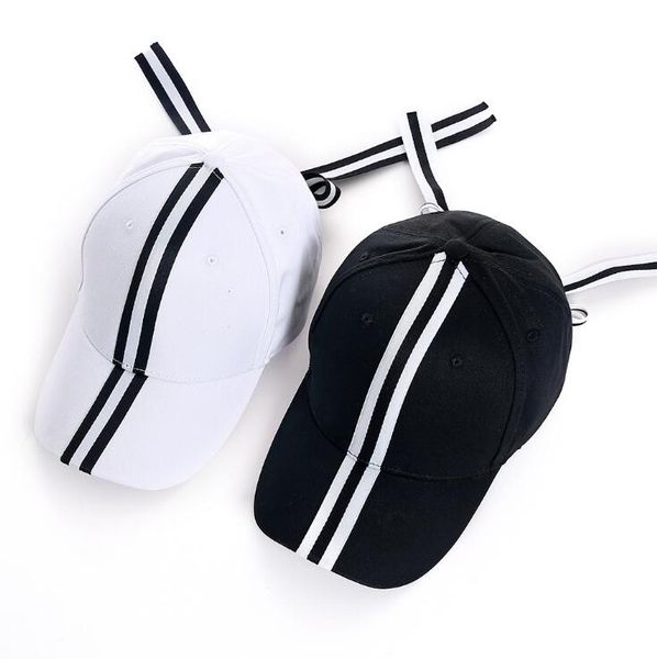 

2019 new striped ribbon snapback hats for men women baseball cap skull spit tongue mens womens designer hat brand casquette gorras bone, Blue;gray
