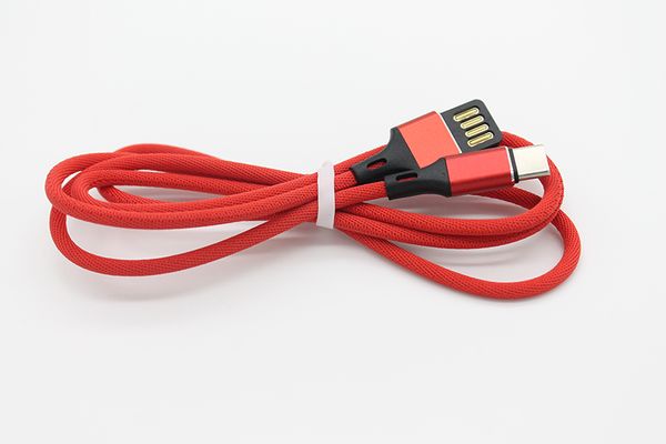 

universal 1m/3ft aluminum shell fabric usb to type-c data fast charging cable type c cable od 3.5mm via dhl 500