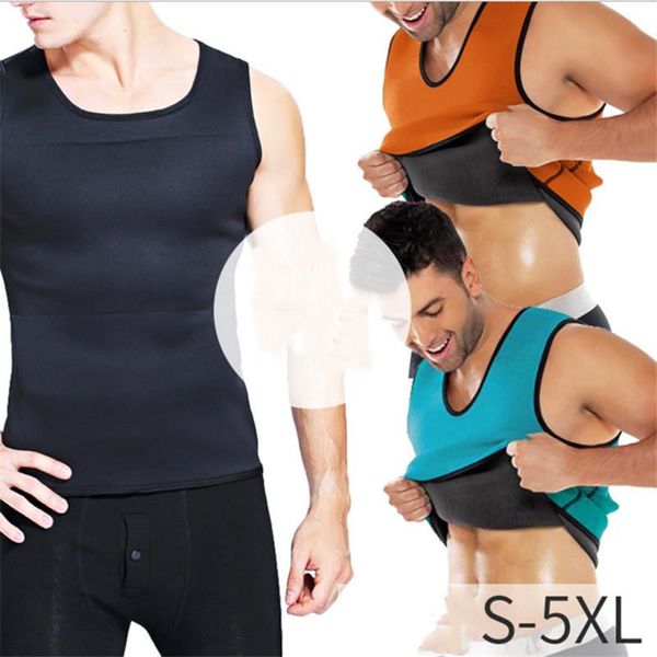 

natural weight-loss neoprene workout body shapers slimming t-shirt men ultra sweat fat burner waist trainer workout shapewear s-5xl 6 color, Blue