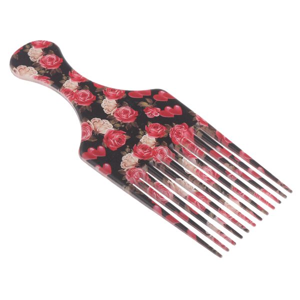 

long handle afro pick hair comb hairdressing brush tool slick back hairstyle, Silver