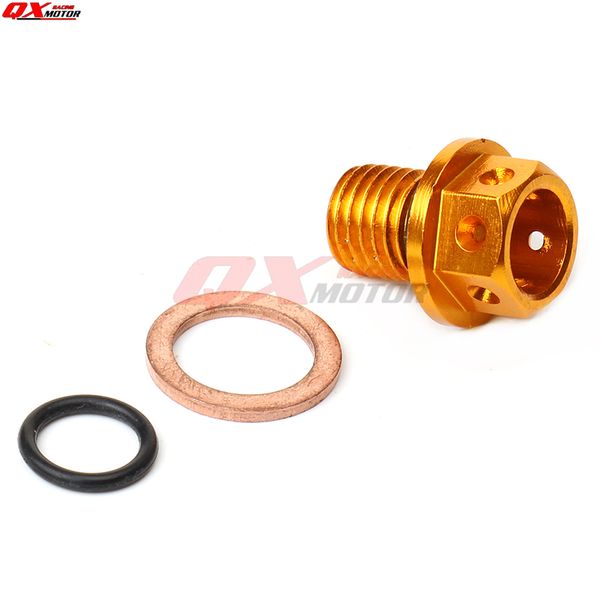

orange magnetic megneto engine m12 oil drain plug bolt nut screw washer pit dirt monkey bike atv quad buggy kart motorcycle