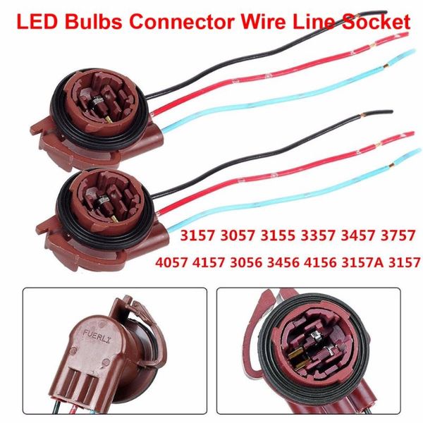 

2pcs 3157 3057 led bulbs holder socket wire connector extension reverse sharness line 1156 1157 3156 7440 7443 ba15s p21w