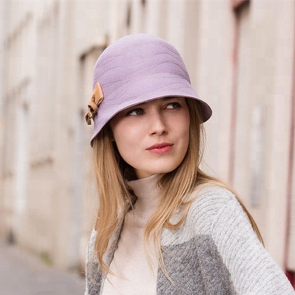 

elegant women 100 wool felt cloche hat for winter dress