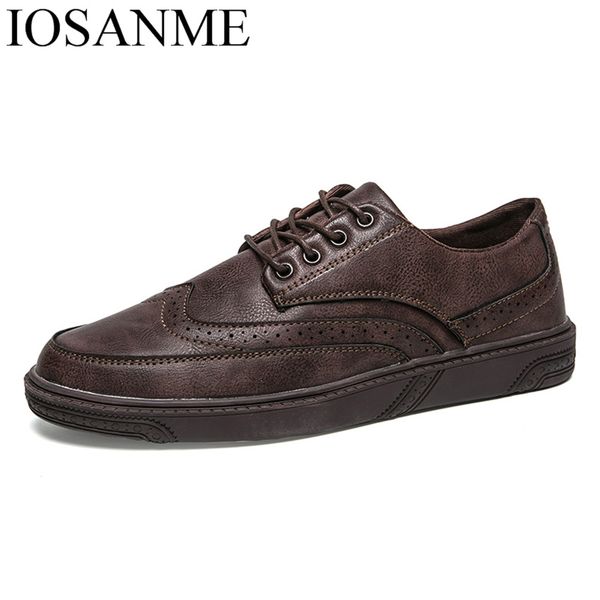 

men dress shoes leather brogue oxfords luxury italian brand retro classic male footwear cool designer comfort dress flats for me, Black