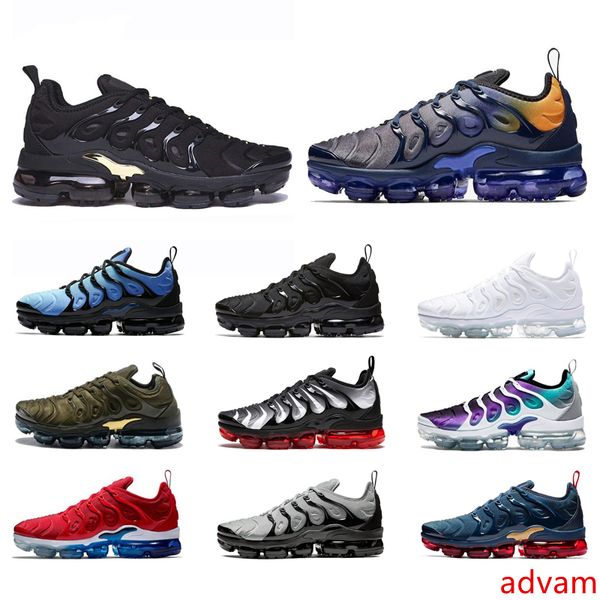 

tn plus мужчины женщины кроссовки chaussures тройной белый черный золотой виноград гипер синий оранжевый мужские кроссовки спортивные бегуны