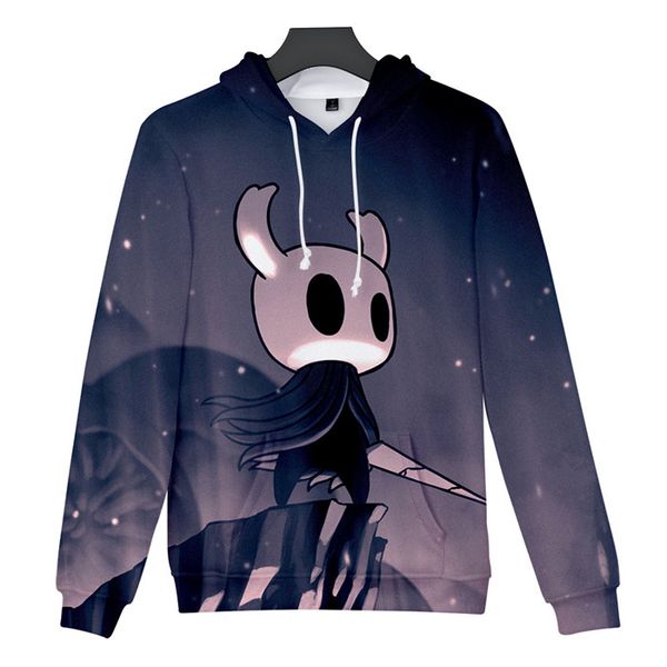 

hoollow knight 3d печати мужские толстовки длинные sleece пуловер шеи экипажа homme одежда мода стиль повседневная одежда, Black