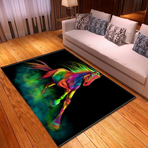 

cartoon colour horse pattern carpet child bedroom play area rugs kids room crawl floor mat/rug fashion 3d printed home carpets