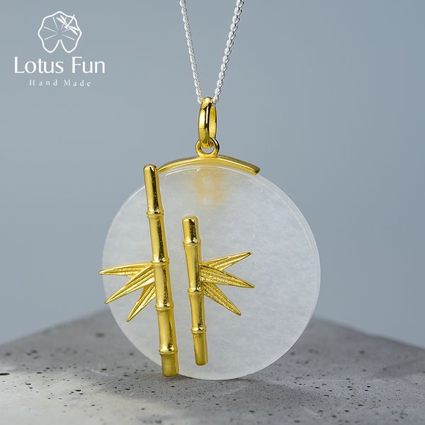 

lotus fun real 925 sterling silver natural creative handmade designer fine jewelry unique fresh bamboo pendant without necklace